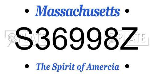 S36998Z Massachusetts License Plate