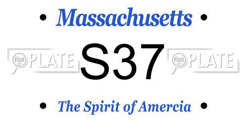 S37 Massachusetts License Plate