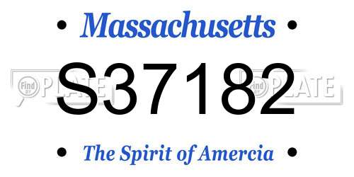 S37182 Massachusetts License Plate