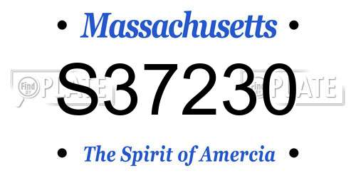 S37230 Massachusetts License Plate