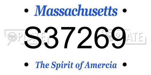 S37269 Massachusetts License Plate