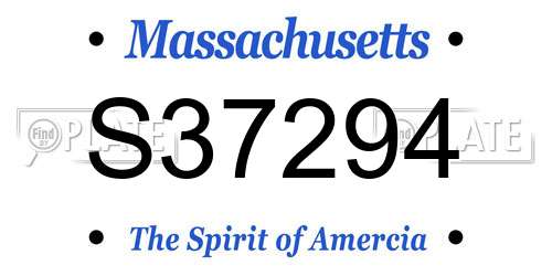 S37294 Massachusetts License Plate