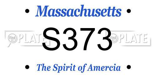 S373 Massachusetts License Plate