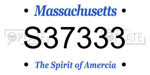 S37333 Massachusetts License Plate