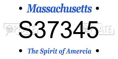 S37345 Massachusetts License Plate