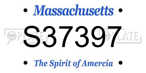 S37397 Massachusetts License Plate