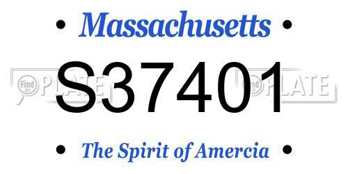 S37401 Massachusetts License Plate