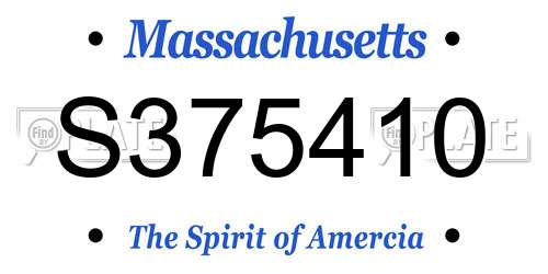 S375410 Massachusetts License Plate