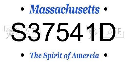 S37541D Massachusetts License Plate