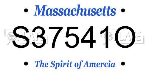 S37541O Massachusetts License Plate