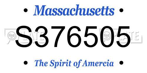 S376505 Massachusetts License Plate