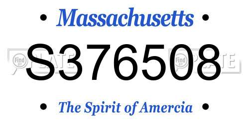 S376508 Massachusetts License Plate