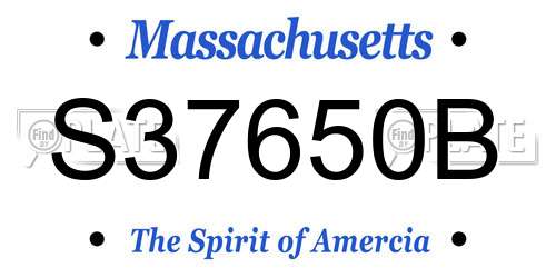 S37650B Massachusetts License Plate