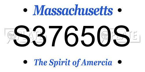S37650S Massachusetts License Plate