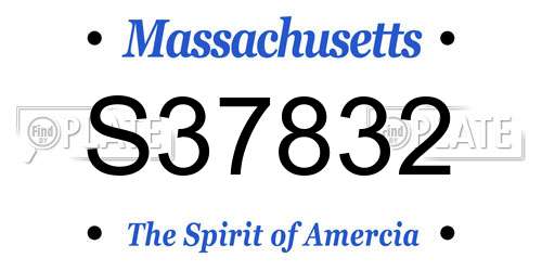 S37832 Massachusetts License Plate