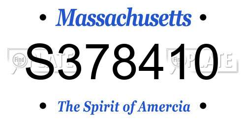 S378410 Massachusetts License Plate