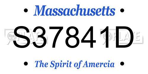 S37841D Massachusetts License Plate