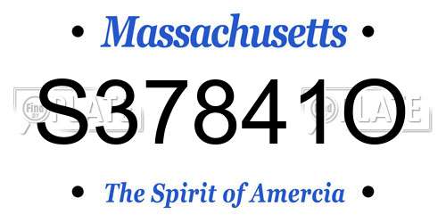 S37841O Massachusetts License Plate