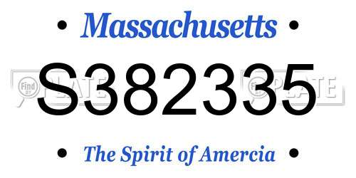 S382335 Massachusetts License Plate