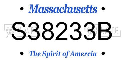 S38233B Massachusetts License Plate