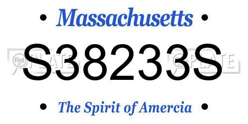 S38233S Massachusetts License Plate