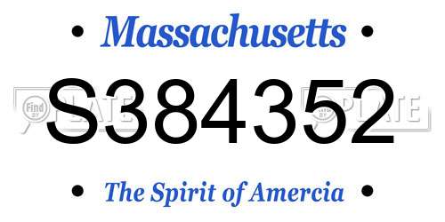 S384352 Massachusetts License Plate