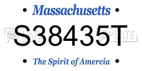 S38435T Massachusetts License Plate