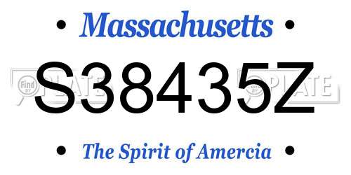 S38435Z Massachusetts License Plate