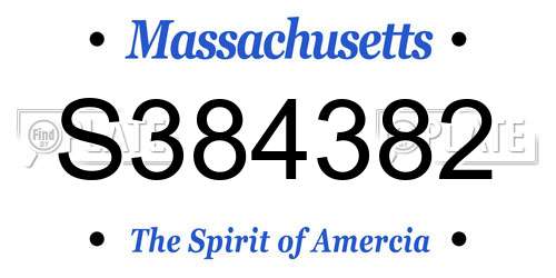 S384382 Massachusetts License Plate
