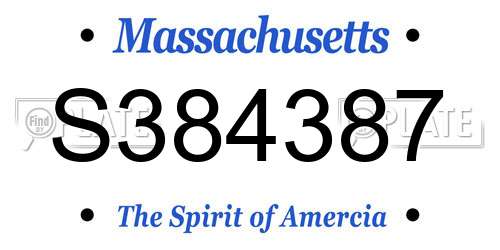 S384387 Massachusetts License Plate
