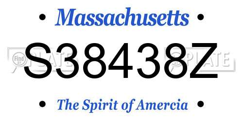 S38438Z Massachusetts License Plate
