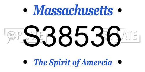 S38536 Massachusetts License Plate