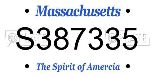 S387335 Massachusetts License Plate