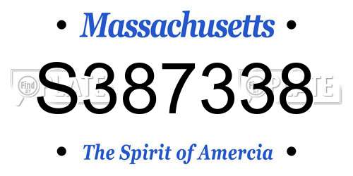 S387338 Massachusetts License Plate