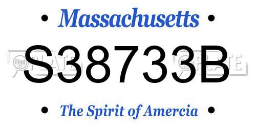 S38733B Massachusetts License Plate