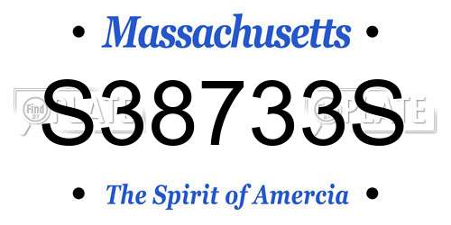 S38733S Massachusetts License Plate