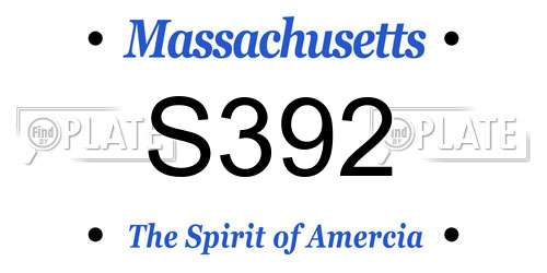 S392 Massachusetts License Plate