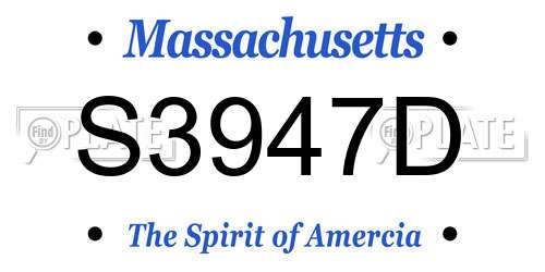 S3947D Massachusetts License Plate