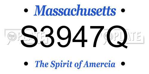 S3947Q Massachusetts License Plate