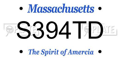 S394TD Massachusetts License Plate