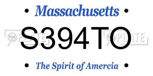 S394TO Massachusetts License Plate