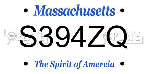 S394ZQ Massachusetts License Plate