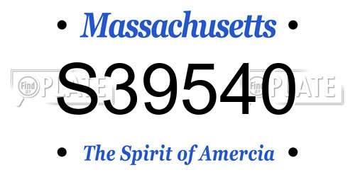 S39540 Massachusetts License Plate