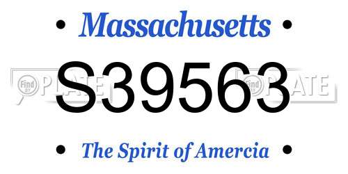 S39563 Massachusetts License Plate