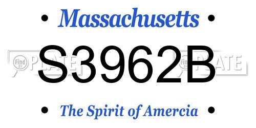 S3962B Massachusetts License Plate