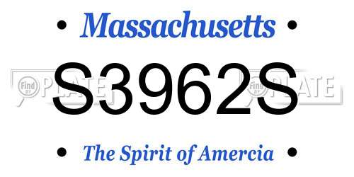 S3962S Massachusetts License Plate