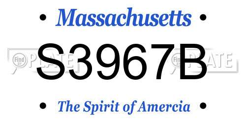 S3967B Massachusetts License Plate
