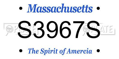 S3967S Massachusetts License Plate