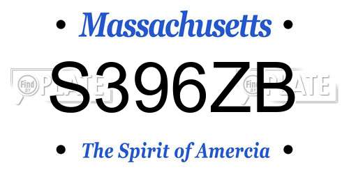 S396ZB Massachusetts License Plate