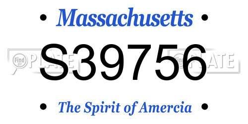 S39756 Massachusetts License Plate